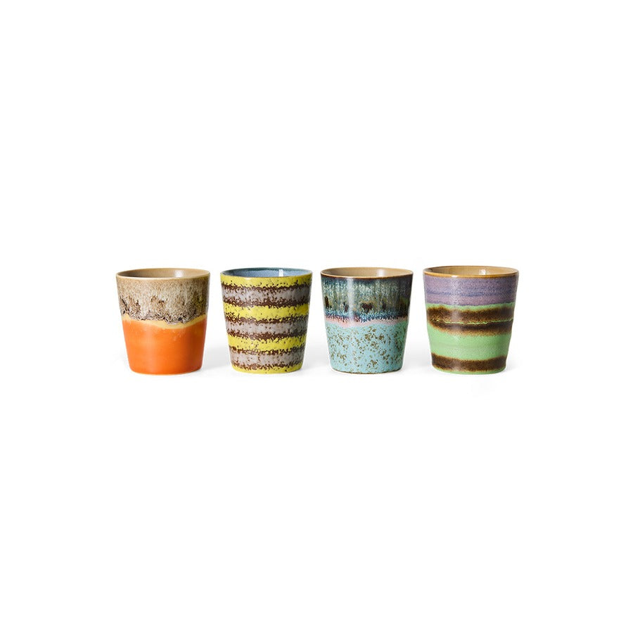 70s Ceramics – Kaffeetassen, Funky (4-Set) – HKLIVING – Ansicht 3