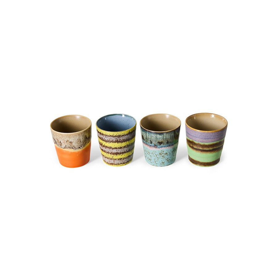 70s Ceramics – Kaffeetassen, Funky (4-Set) – HKLIVING – Ansicht 4