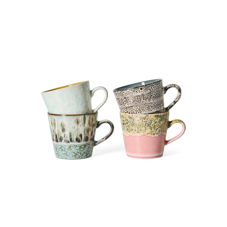 70s Ceramics – Cappuccinotassen, Me-Time (4-Set) – HKLIVING