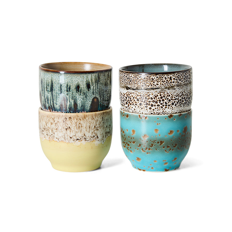 70s Ceramics – Cafétassen, Abundance (4-Set) – HKLIVING