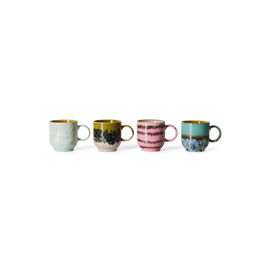 70s Ceramics – Cafétassen, Calming (4-Set) – HKLIVING – Ansicht 3