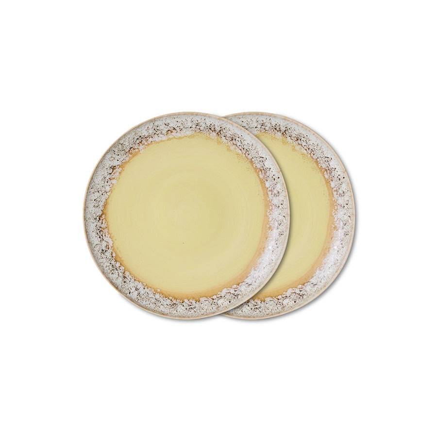 70s Ceramics – Dinner Plates, Custard (set of 2) – HKLIVING