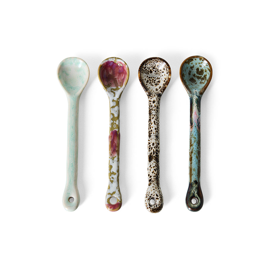 70s Ceramics – Löffel M, Marine (4-Set) – HKLIVING