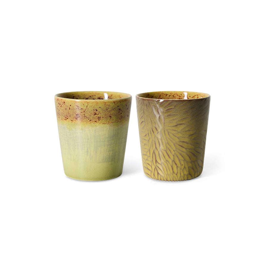 HKLIVING 70s Ceramics Van Gogh Coffee Mugs, Sunflowers, Set of 2