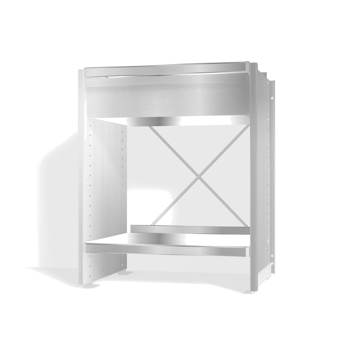 Lehni Aluminium Shelf System Bedside Table in Blank Aluminum