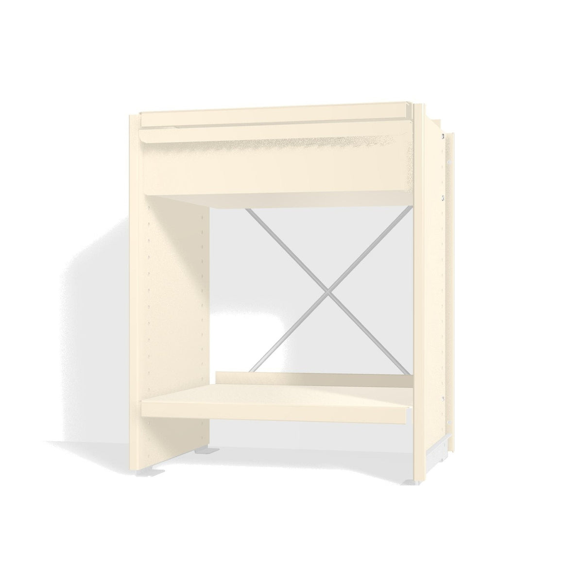Lehni Aluminium Shelf System Bedside Table in Pearl White
