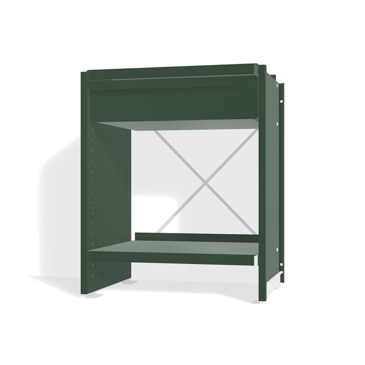 Lehni Aluminium Shelf System Bedside Table in Fir Green