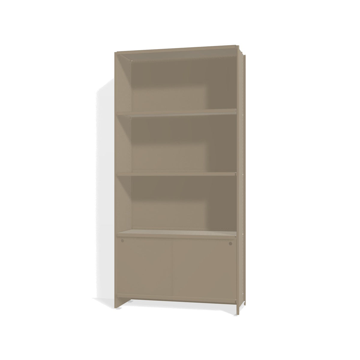Lehni Aluminium Shelf System Bookshelf, with back panel and sliding doors - Pearl Beige - Lehni