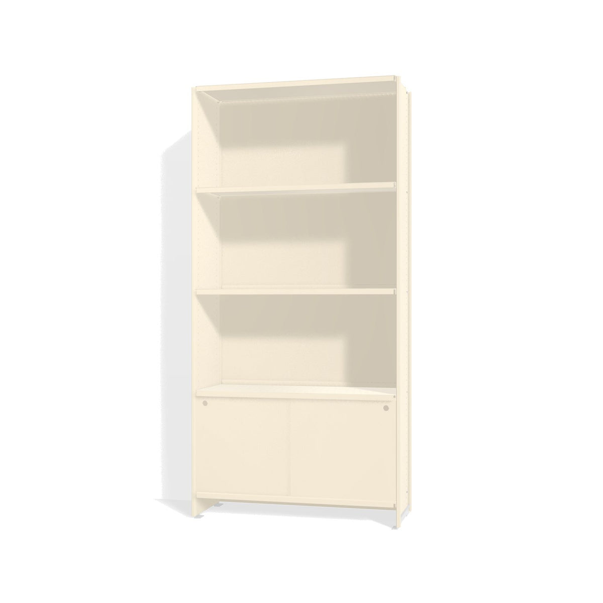 Lehni Aluminium Shelf System Bookshelf, with back panel and sliding doors - Pearl White - Lehni