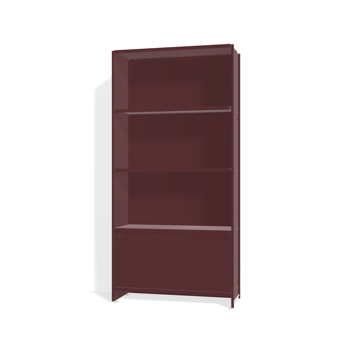 Lehni Aluminium Shelf System Bookshelf, with back panel and sliding doors - Black Red - Lehni