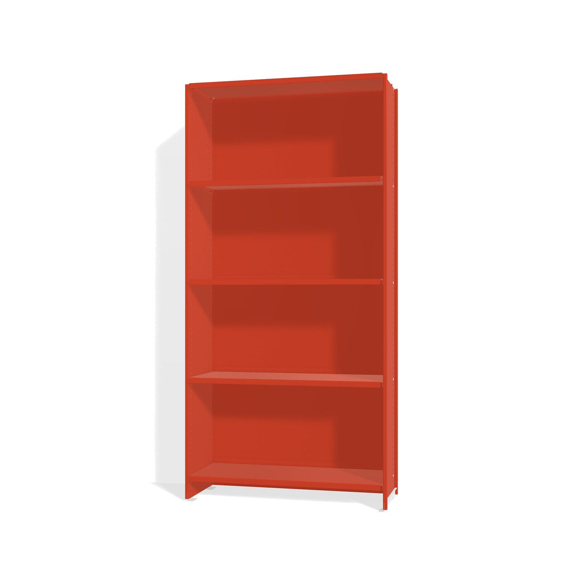 Lehni Aluminium Shelf System Bookshelf, with back panel - Vermilion - Lehni