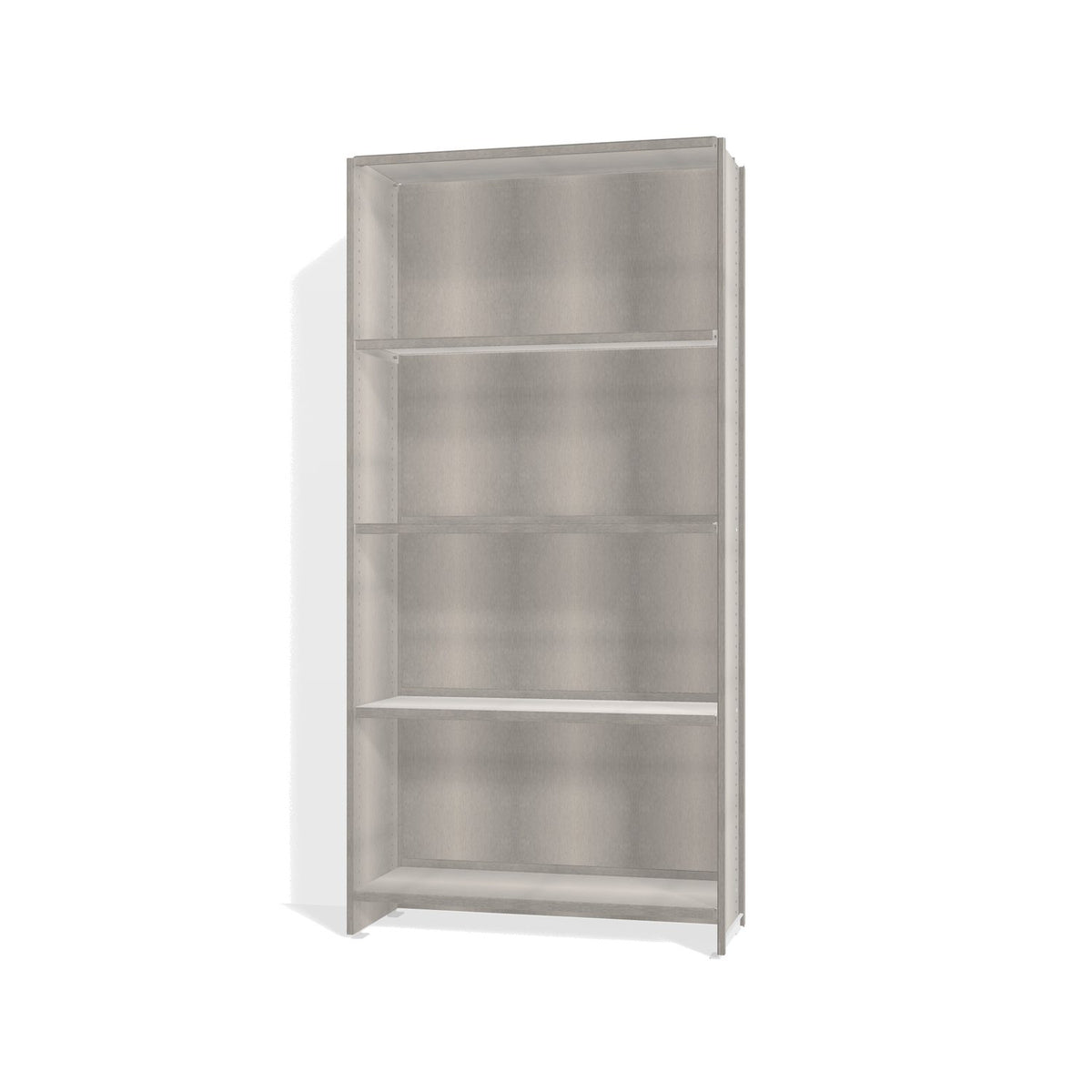Lehni Aluminium Shelf System Bookshelf, with back panel - Brushed Aluminum - Lehni