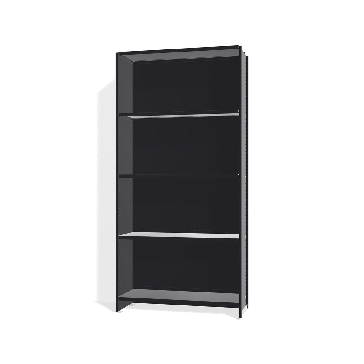 Lehni Aluminium Shelf System Bookshelf, with back panel - Black - Lehni