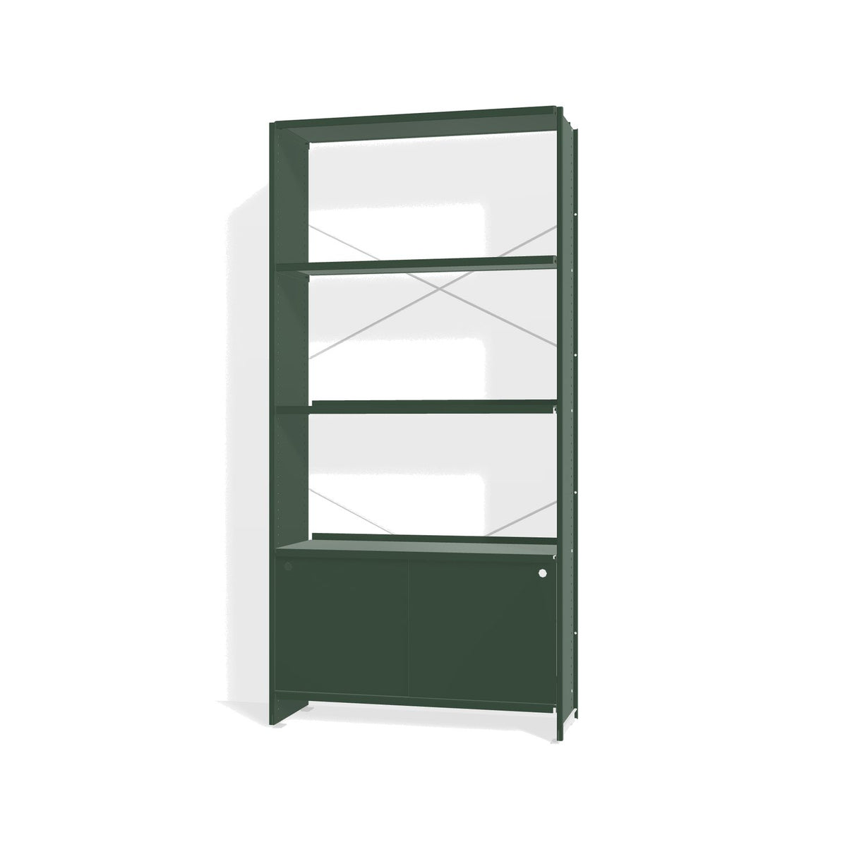 Lehni Aluminium Shelf System Bookshelf, with sliding doors - Fir Green - Lehni
