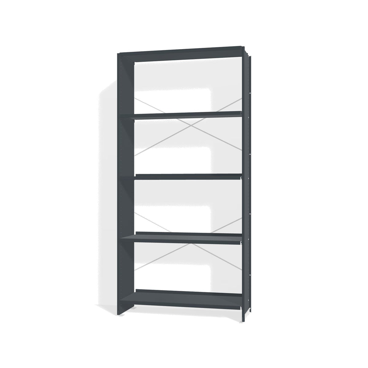 Lehni Aluminium Shelf System Bookshelf, open - Anthracite - Lehni