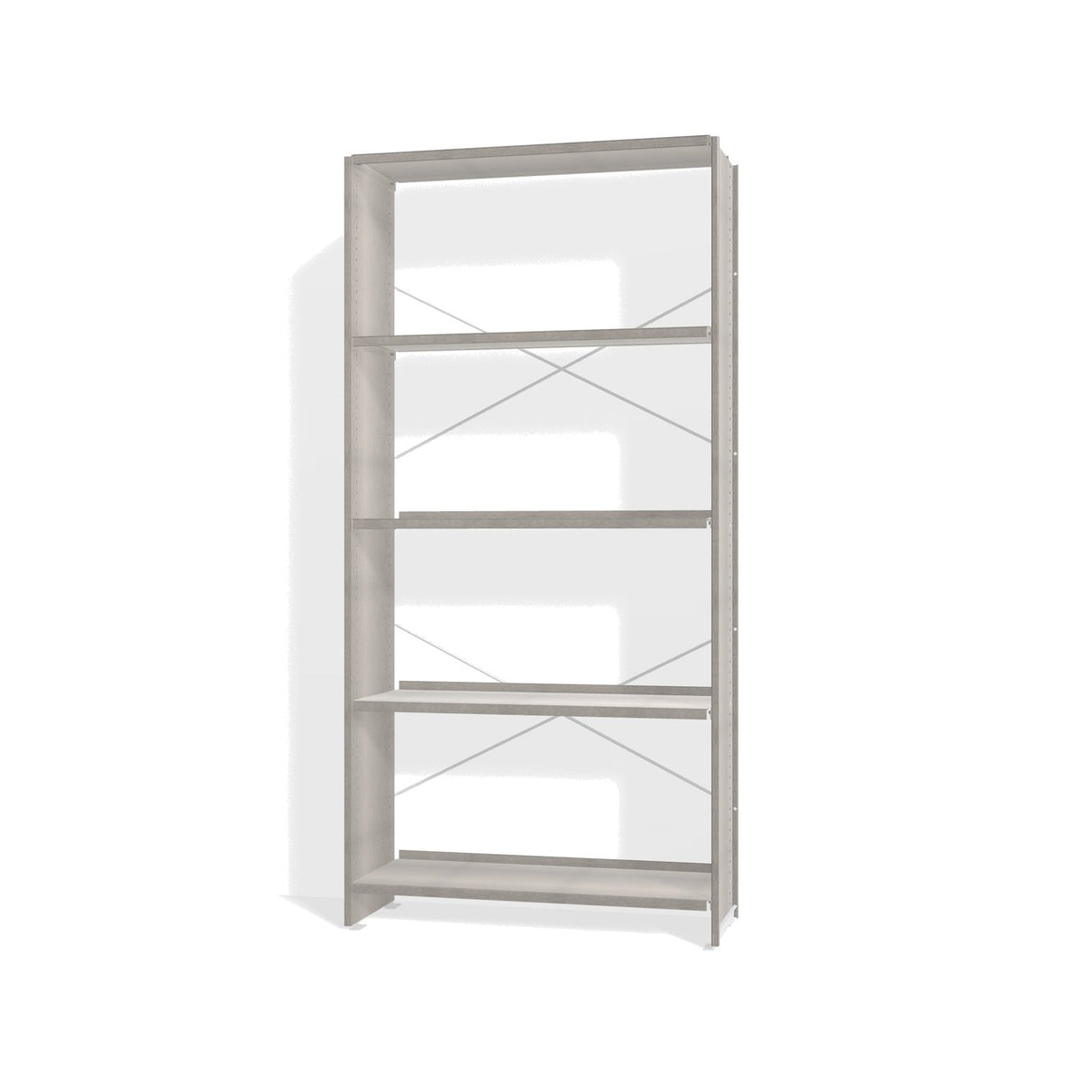 Lehni Aluminium Shelf System Bookshelf, open - Brushed Aluminum - Lehni