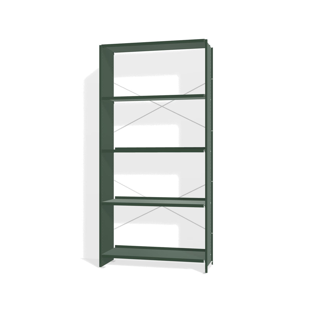 Lehni Aluminium Shelf System Bookshelf, open - Fir Green - Lehni