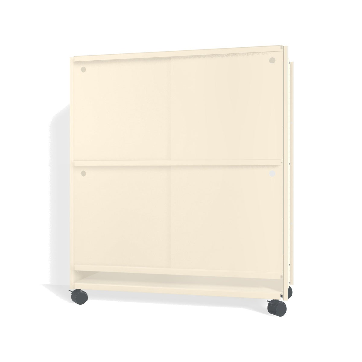 Lehni Aluminium Shelf System Highboard, with sliding doors, on casters - Pearl White - Lehni