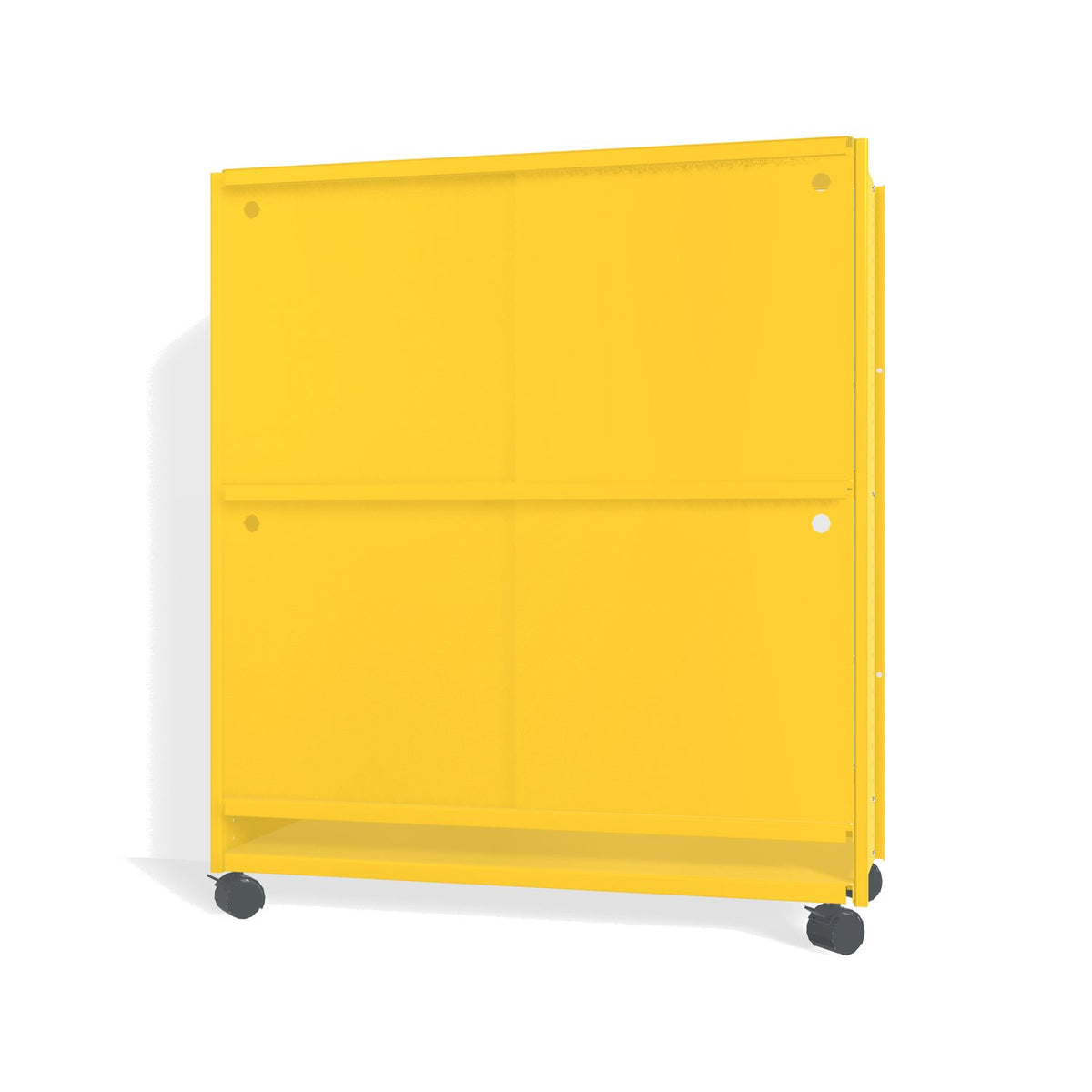 Lehni Aluminium Shelf System Highboard, with sliding doors, on casters - Zinc Yellow - Lehni