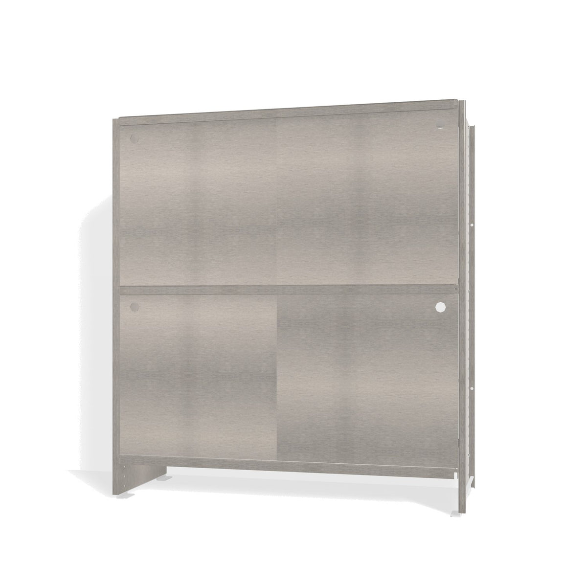 Lehni Aluminium Shelf System Highboard, with sliding doors - Brushed Aluminum - Lehni