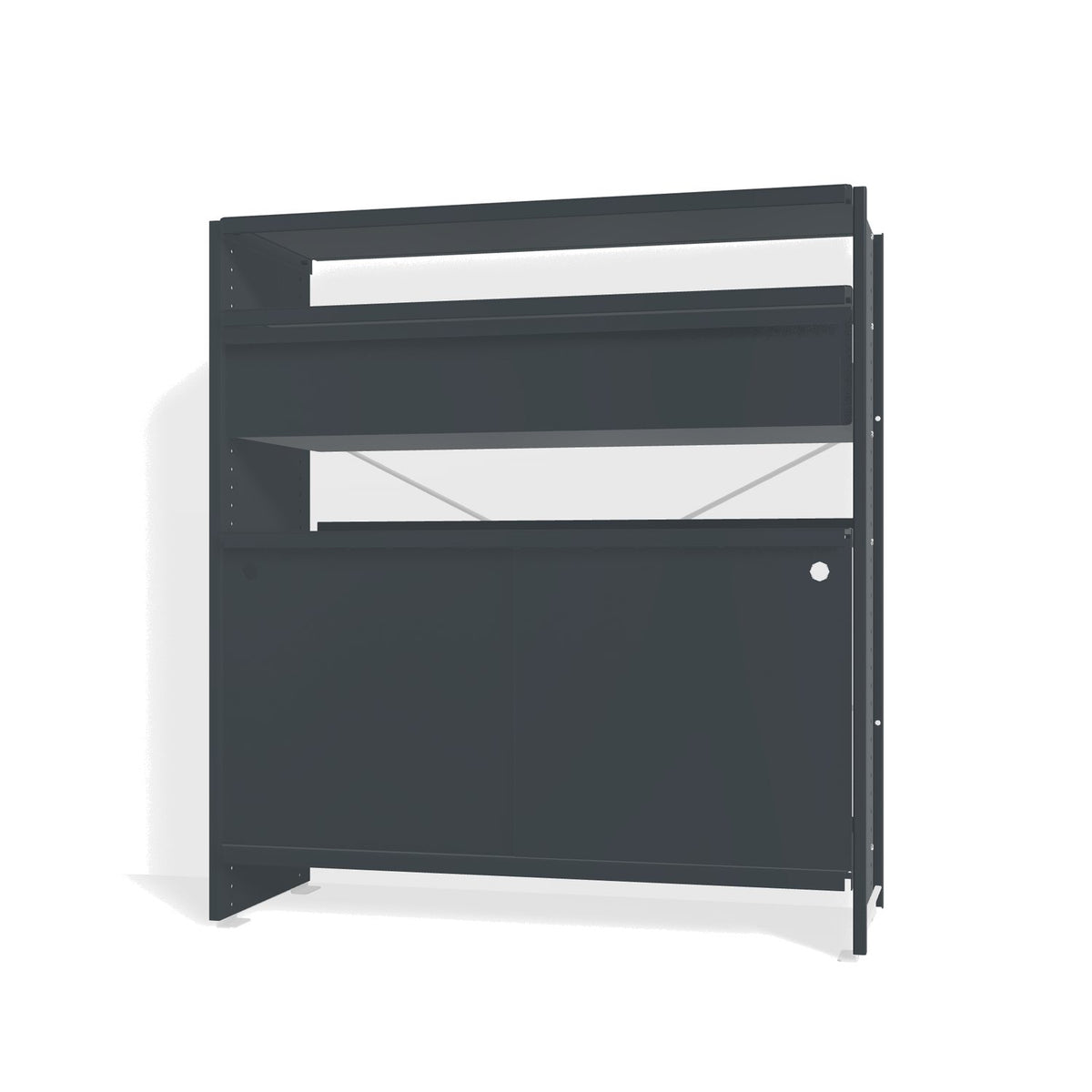 Lehni Aluminium Shelf System Highboard, with drawer and sliding door - Anthracite - Lehni