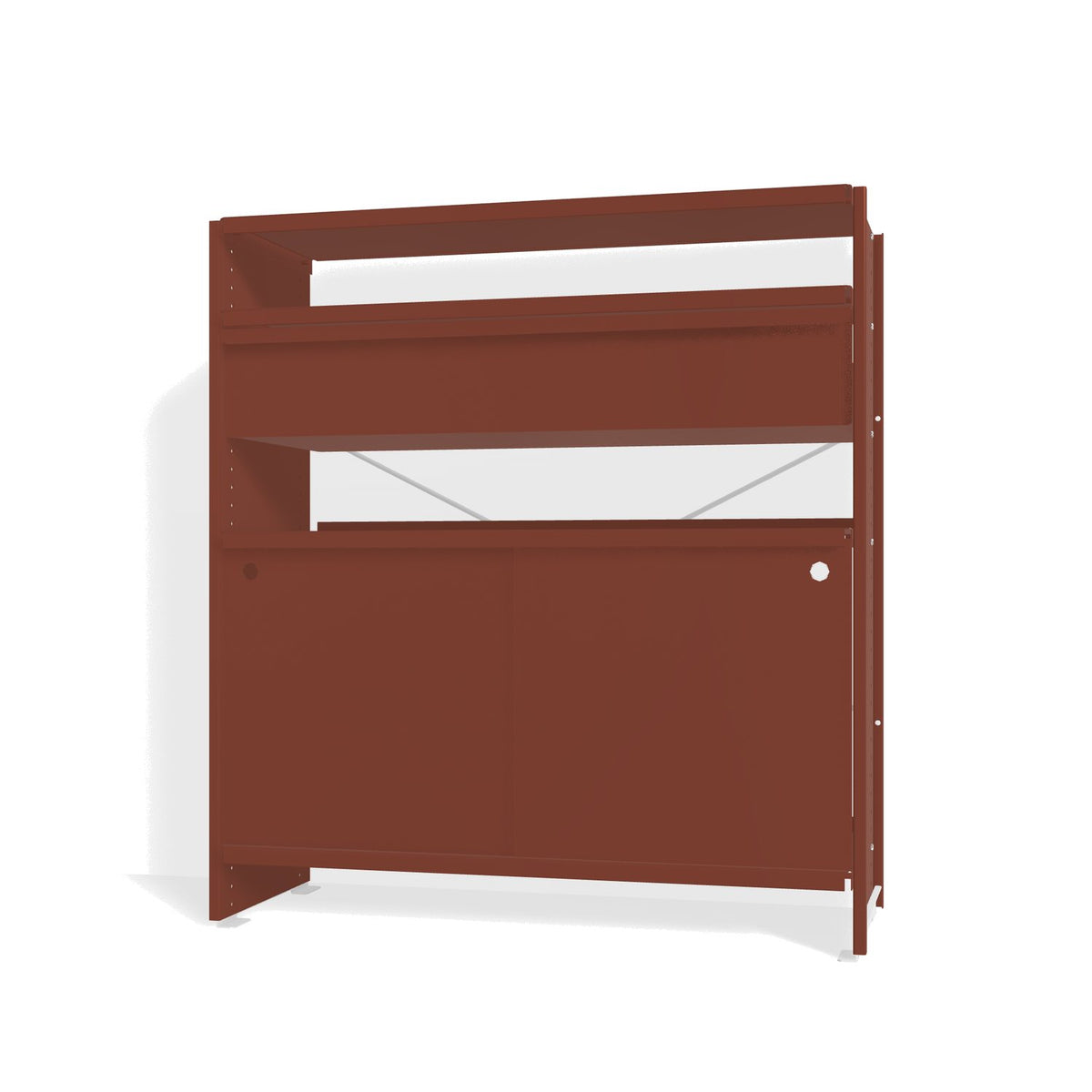 Lehni Aluminium Shelf System Highboard, with drawer and sliding door - Pearl Copper - Lehni