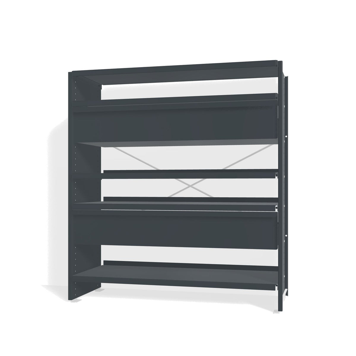 Lehni Aluminium Shelf System Highboard, with two drawers - Anthracite - Lehni