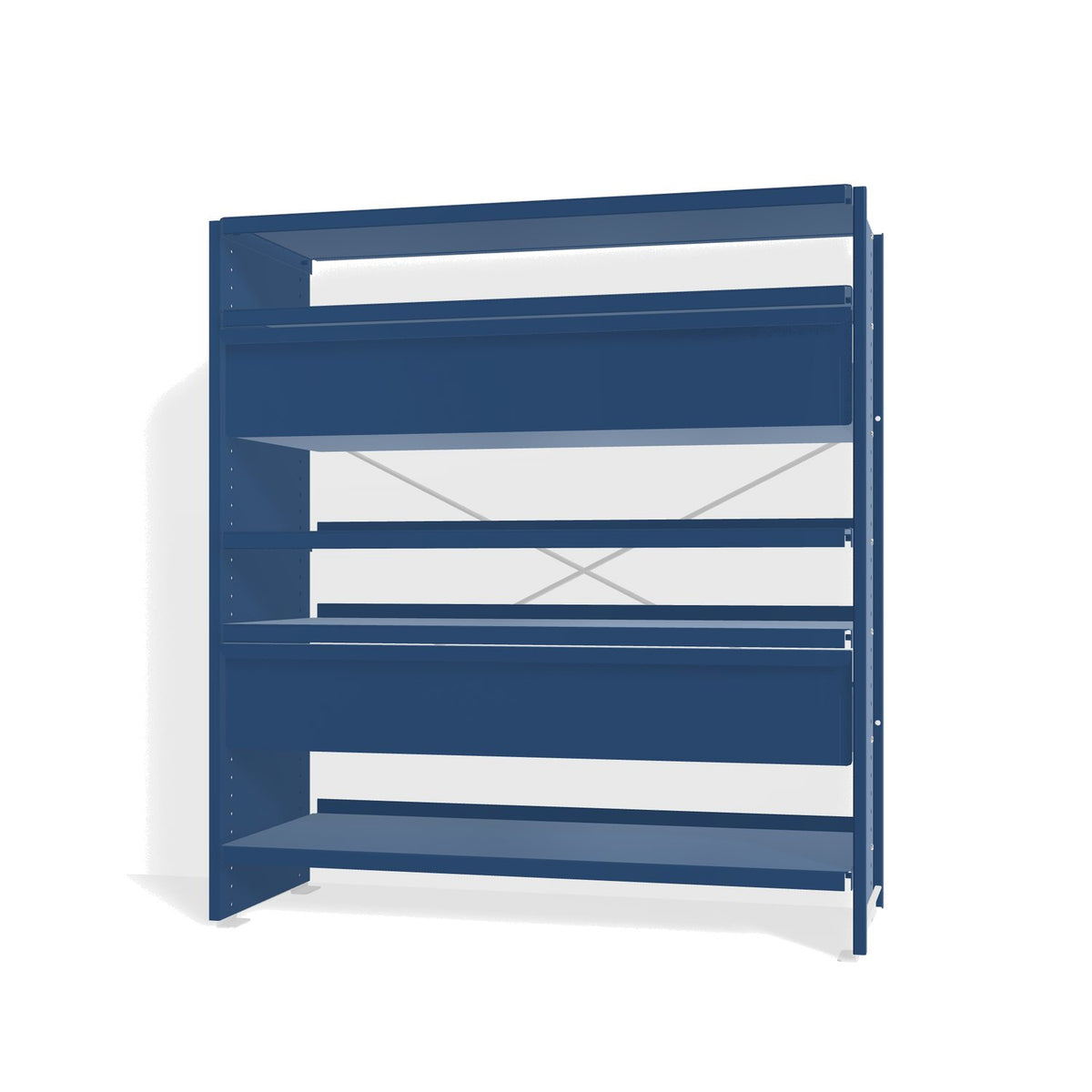 Lehni Aluminium Shelf System Highboard, with two drawers - Lehni Blue - Lehni
