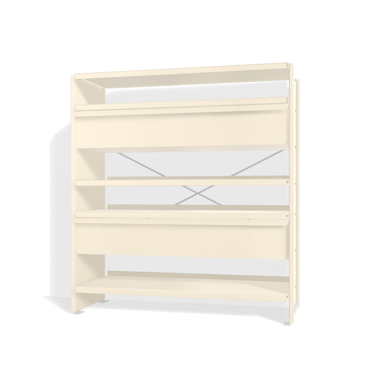 Lehni Aluminium Shelf System Highboard, with two drawers - Pearl White - Lehni