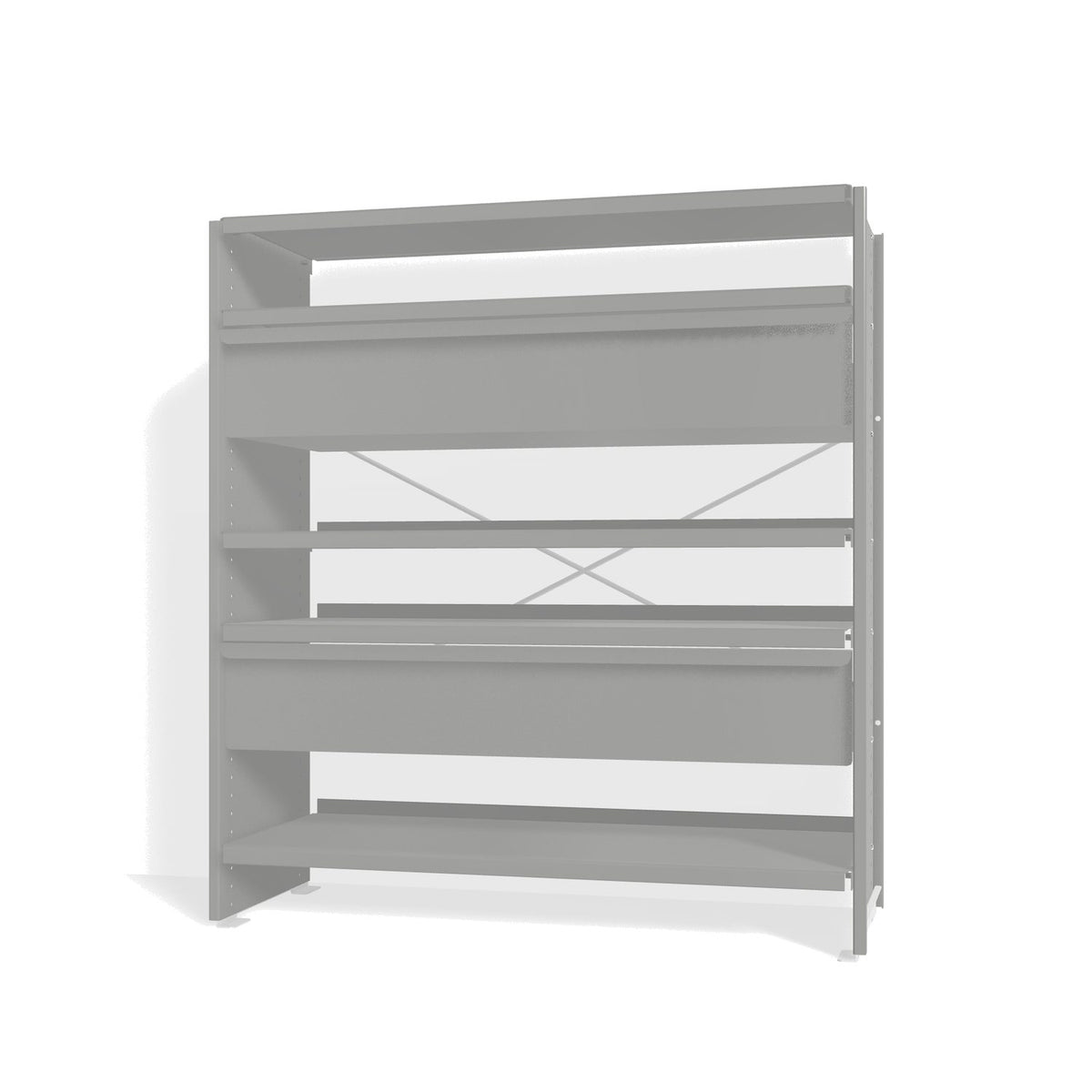 Lehni Aluminium Shelf System Highboard, with two drawers - White Aluminum - Lehni