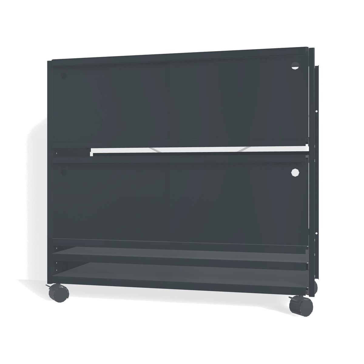 Lehni Aluminium Shelf System Lowboard, with sliding doors, on casters - Anthracite - Lehni