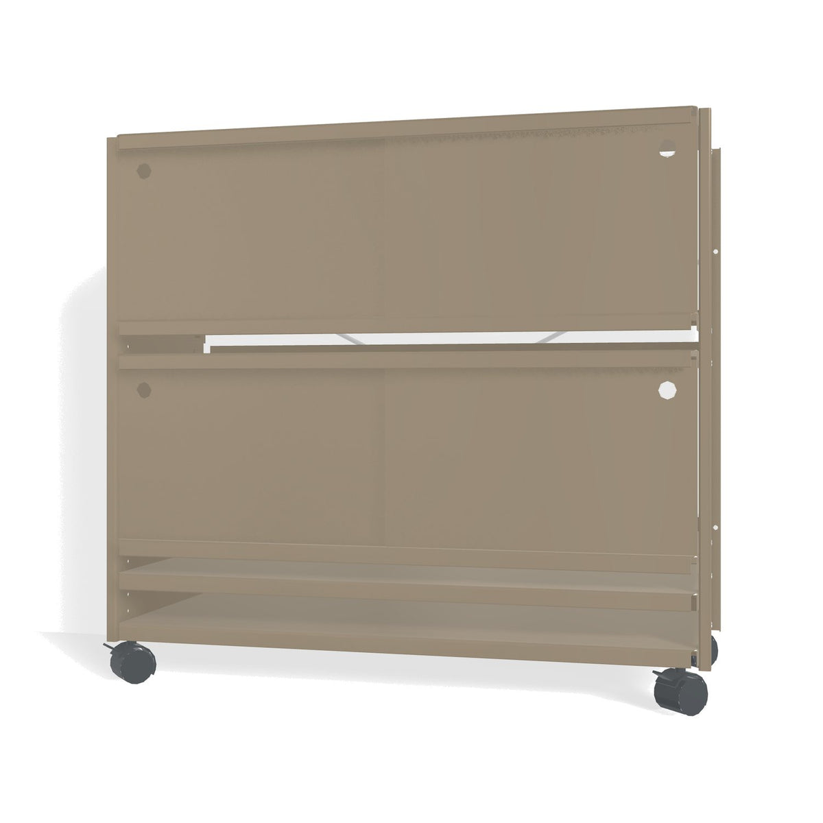 Lehni Aluminium Shelf System Lowboard, with sliding doors, on casters - Pearl Beige - Lehni