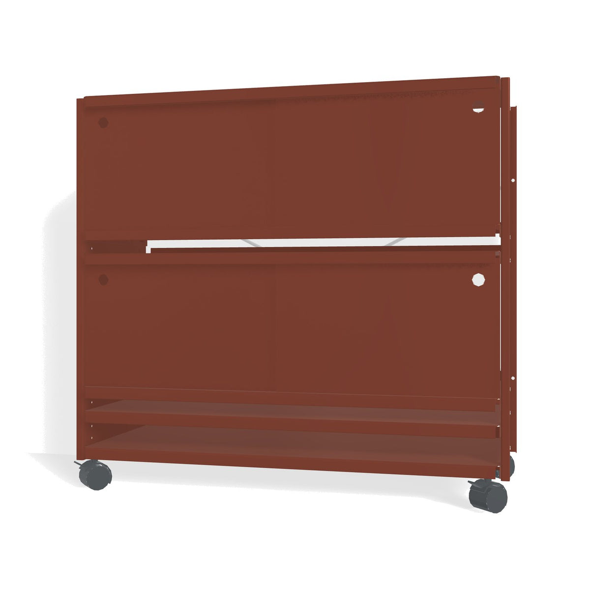 Lehni Aluminium Shelf System Lowboard, with sliding doors, on casters - Pearl Copper - Lehni