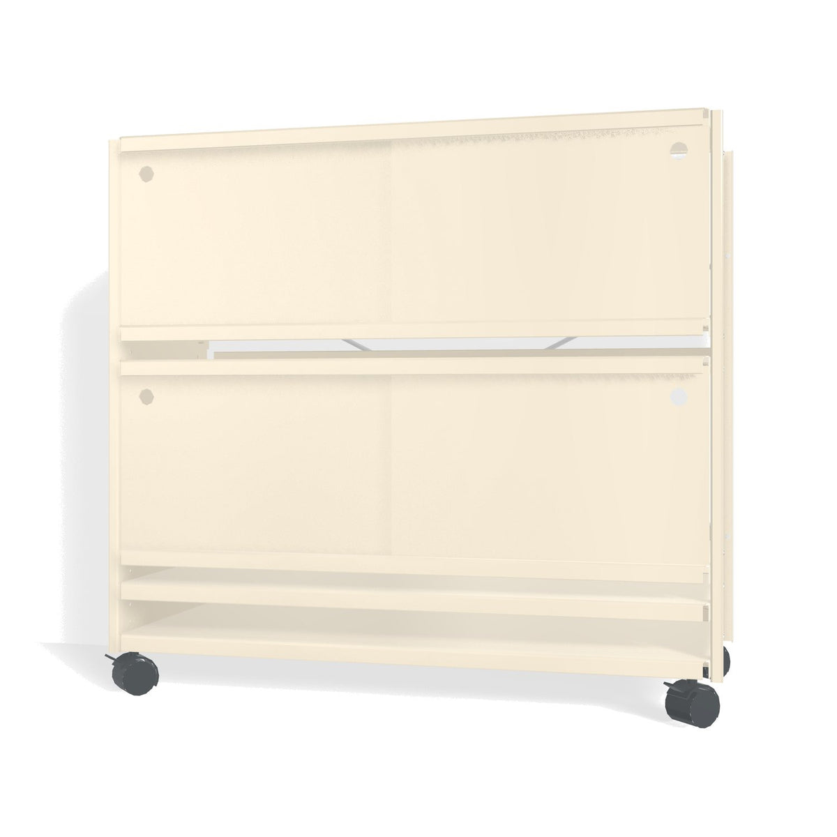Lehni Aluminium Shelf System Lowboard, with sliding doors, on casters - Pearl White - Lehni