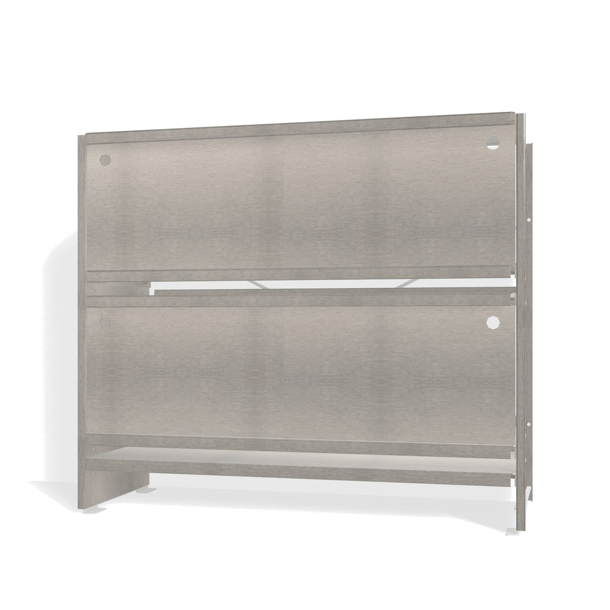 Lehni Aluminium Shelf System Lowboard, with sliding doors - Brushed Aluminum - Lehni
