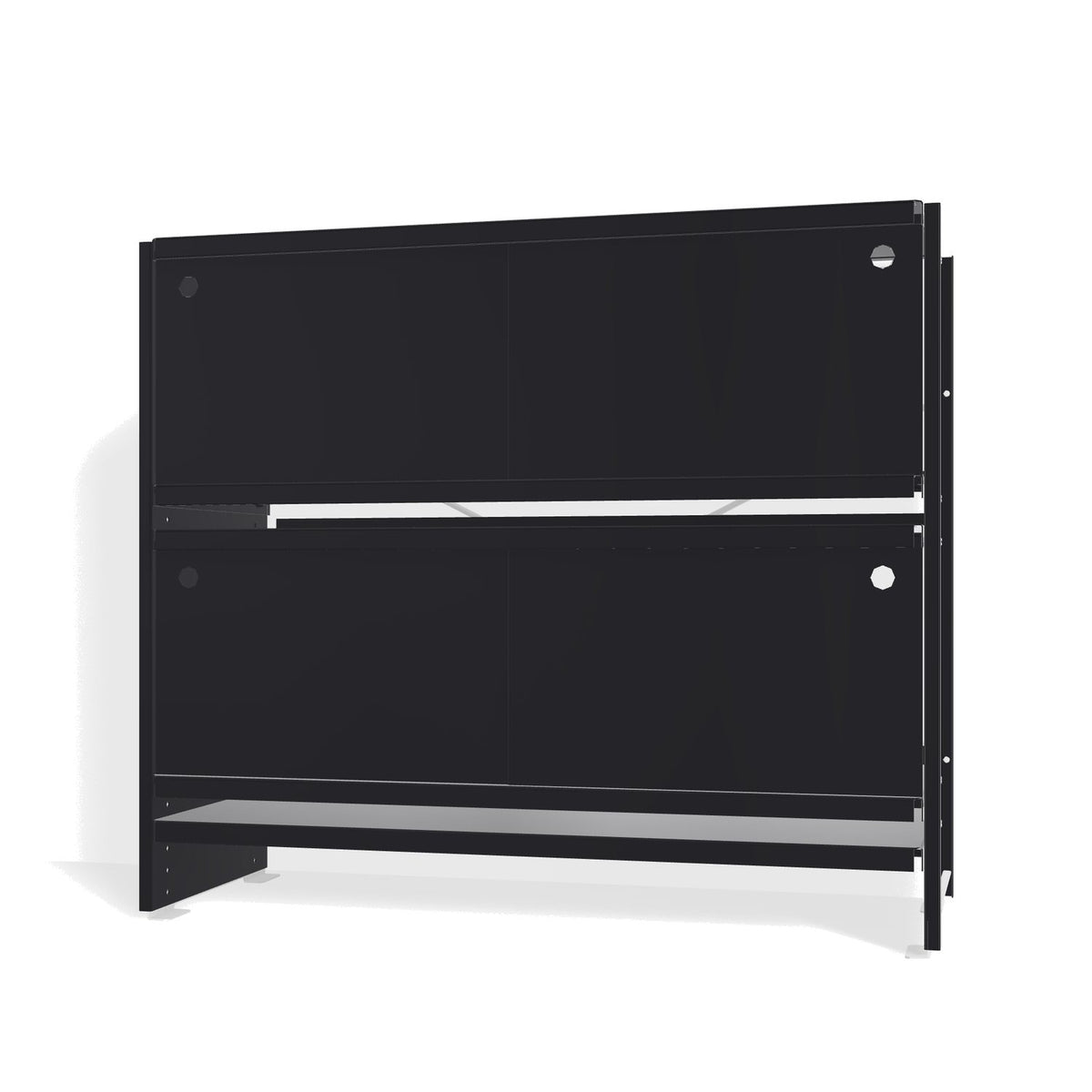 Lehni Aluminium Shelf System Lowboard, with sliding doors - Black - Lehni