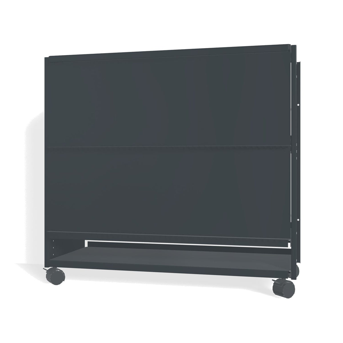 Lehni Aluminium Shelf System Lowboard, with slide-in doors, on casters - Anthracite - Lehni