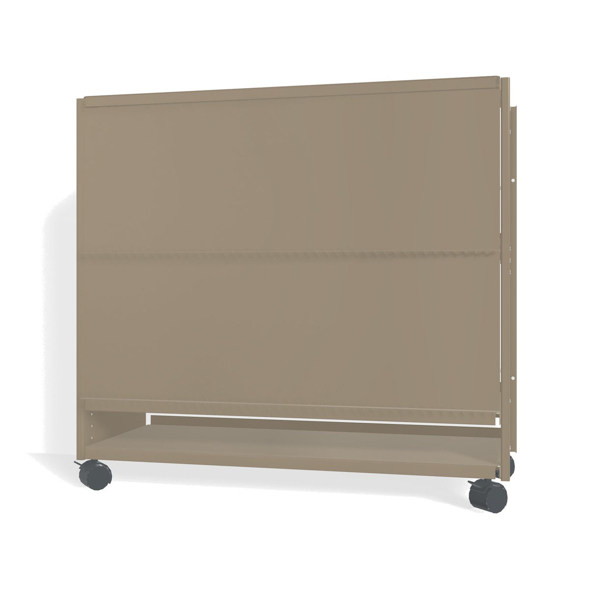 Lehni Aluminium Shelf System Lowboard, with slide-in doors, on casters - Pearl Beige - Lehni