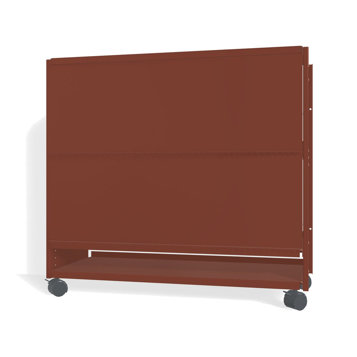 Lehni Aluminium Shelf System Lowboard, with slide-in doors, on casters - Pearl Copper - Lehni