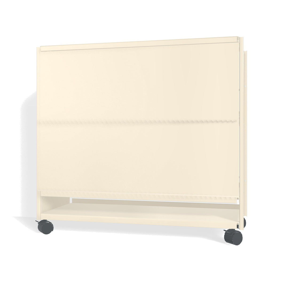 Lehni Aluminium Shelf System Lowboard, with slide-in doors, on casters - Pearl White - Lehni