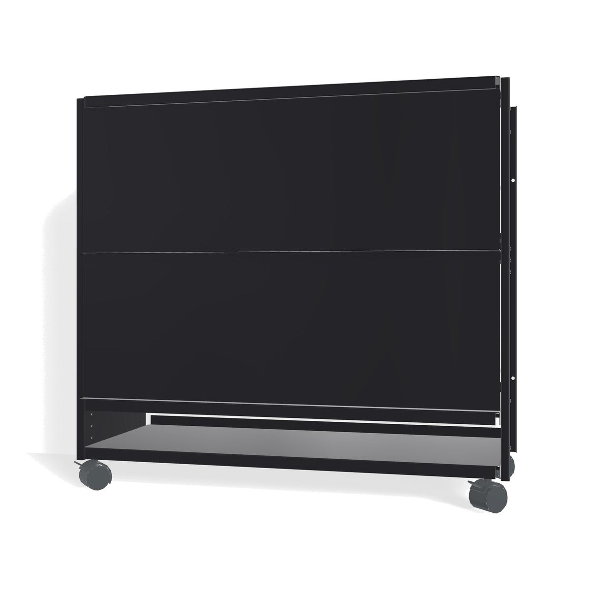Lehni Aluminium Shelf System Lowboard, with slide-in doors, on casters - Black - Lehni