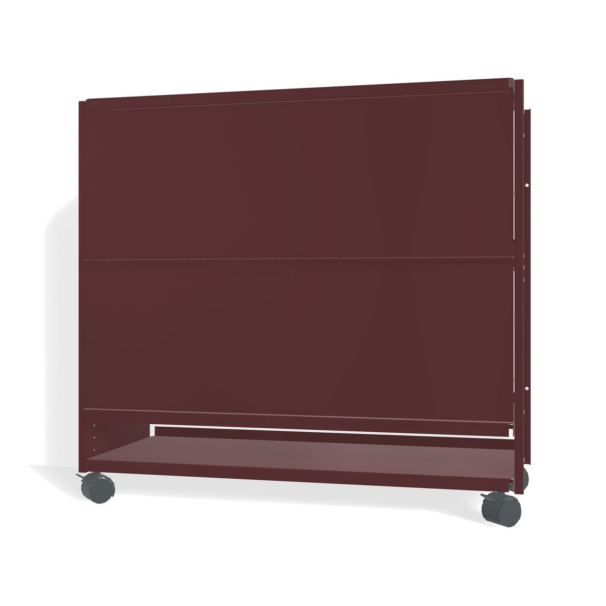 Lehni Aluminium Shelf System Lowboard, with slide-in doors, on casters - Black Red - Lehni