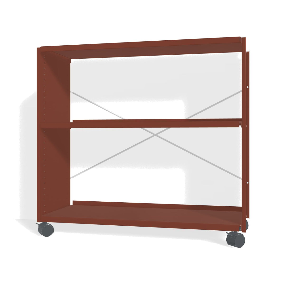 Lehni Aluminium Shelf System Lowboard, open, on casters - Pearl Copper - Lehni