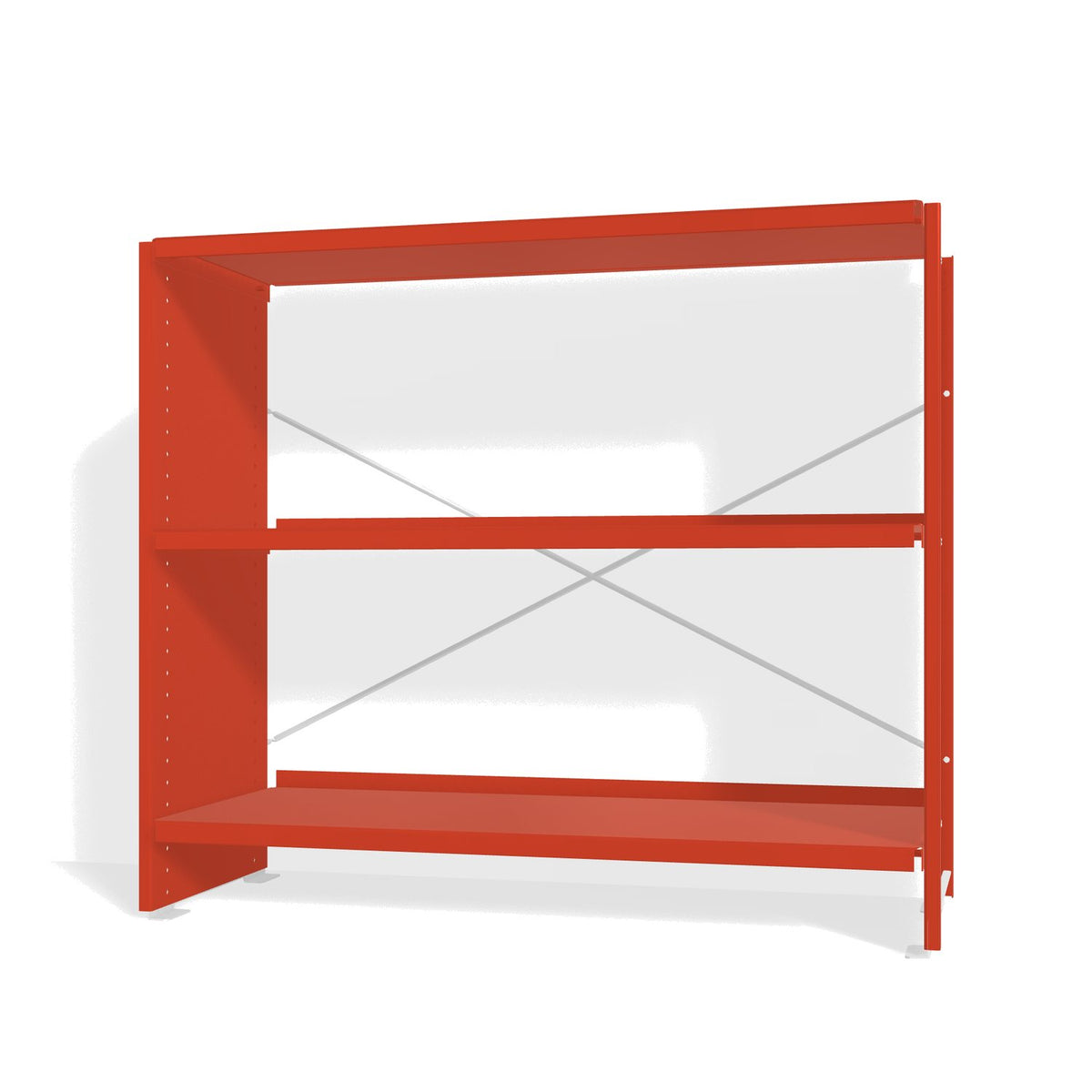 Lehni Aluminium Shelf System Lowboard, open - Vermilion - Lehni