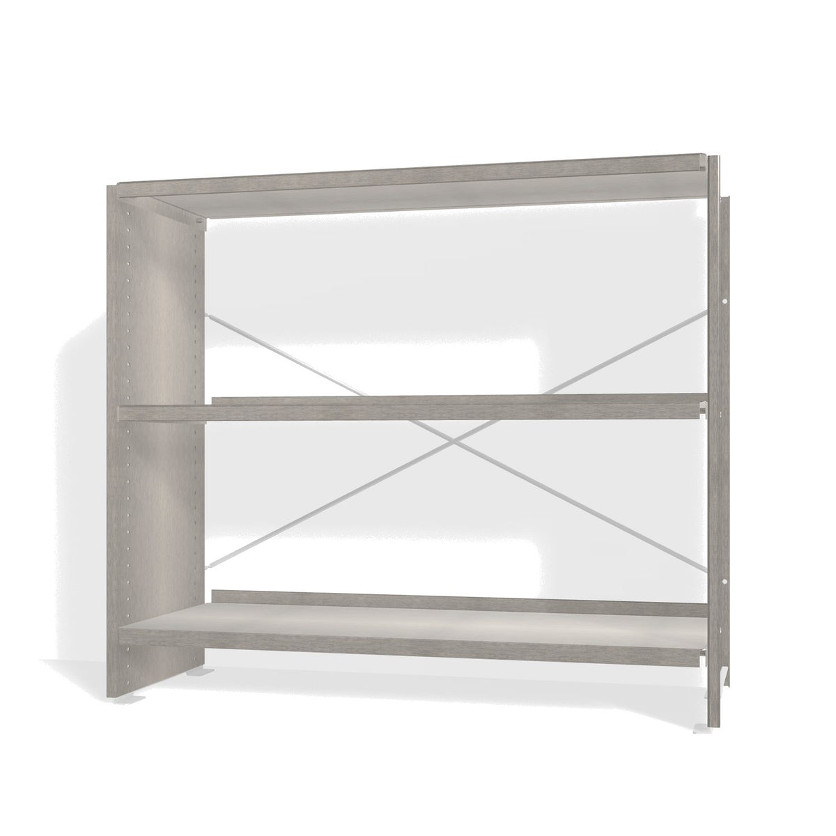 Lehni Aluminium Shelf System Lowboard, open - Brushed Aluminum - Lehni