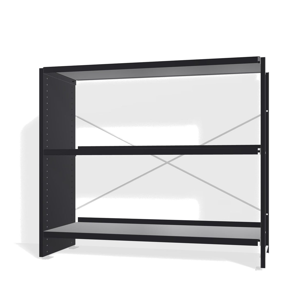 Lehni Aluminium Shelf System Lowboard, open - Black - Lehni
