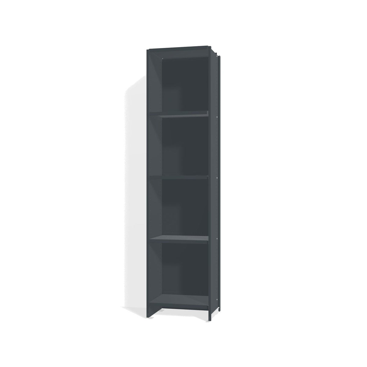 Lehni Aluminium Shelf System Narrow Shelf, with back panel - Anthracite - Lehni