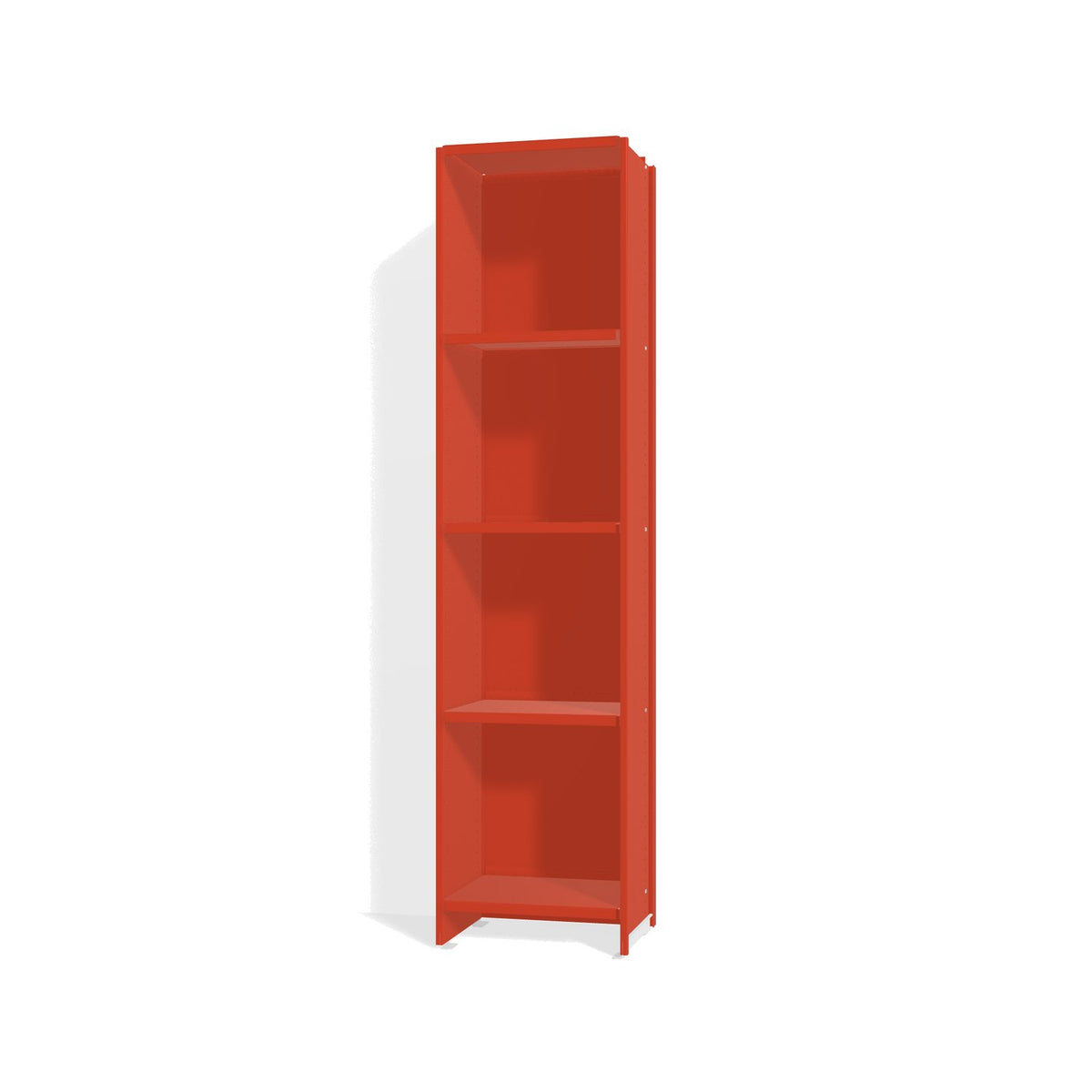 Lehni Aluminium Shelf System Narrow Shelf, with back panel - Vermilion - Lehni