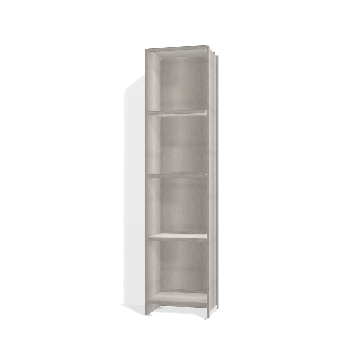 Lehni Aluminium Shelf System Narrow Shelf, with back panel - Brushed Aluminum - Lehni