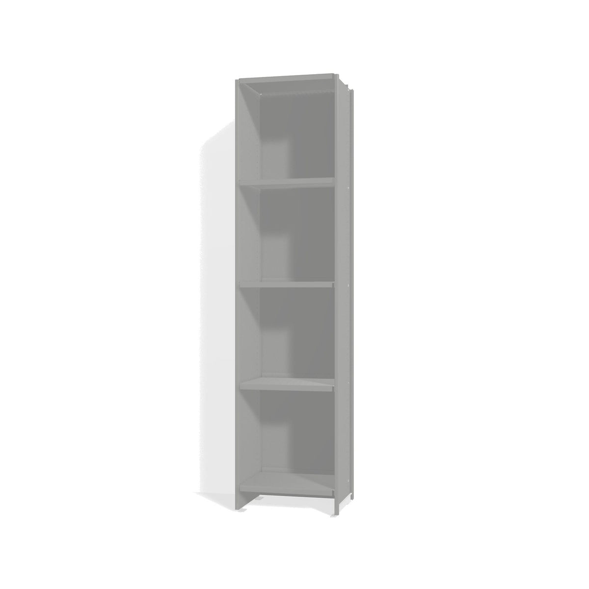 Lehni Aluminium Shelf System Narrow Shelf, with back panel - White Aluminum - Lehni